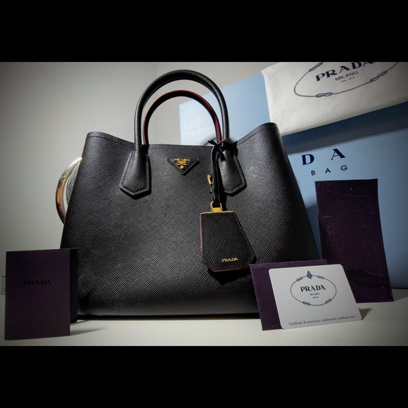 Small Saffiano Leather Double Prada B Bag - Picture 4 of 9